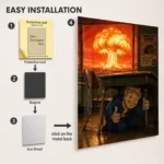 Video Game Metal Poster Wall Decor - Wasteland Vault Boy - A - Image 2