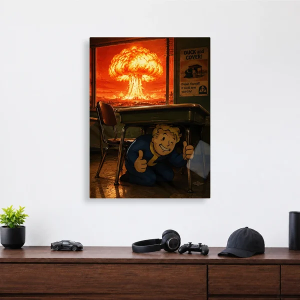 Video Game Metal Poster Wall Decor - Wasteland Vault Boy - A - Image 4