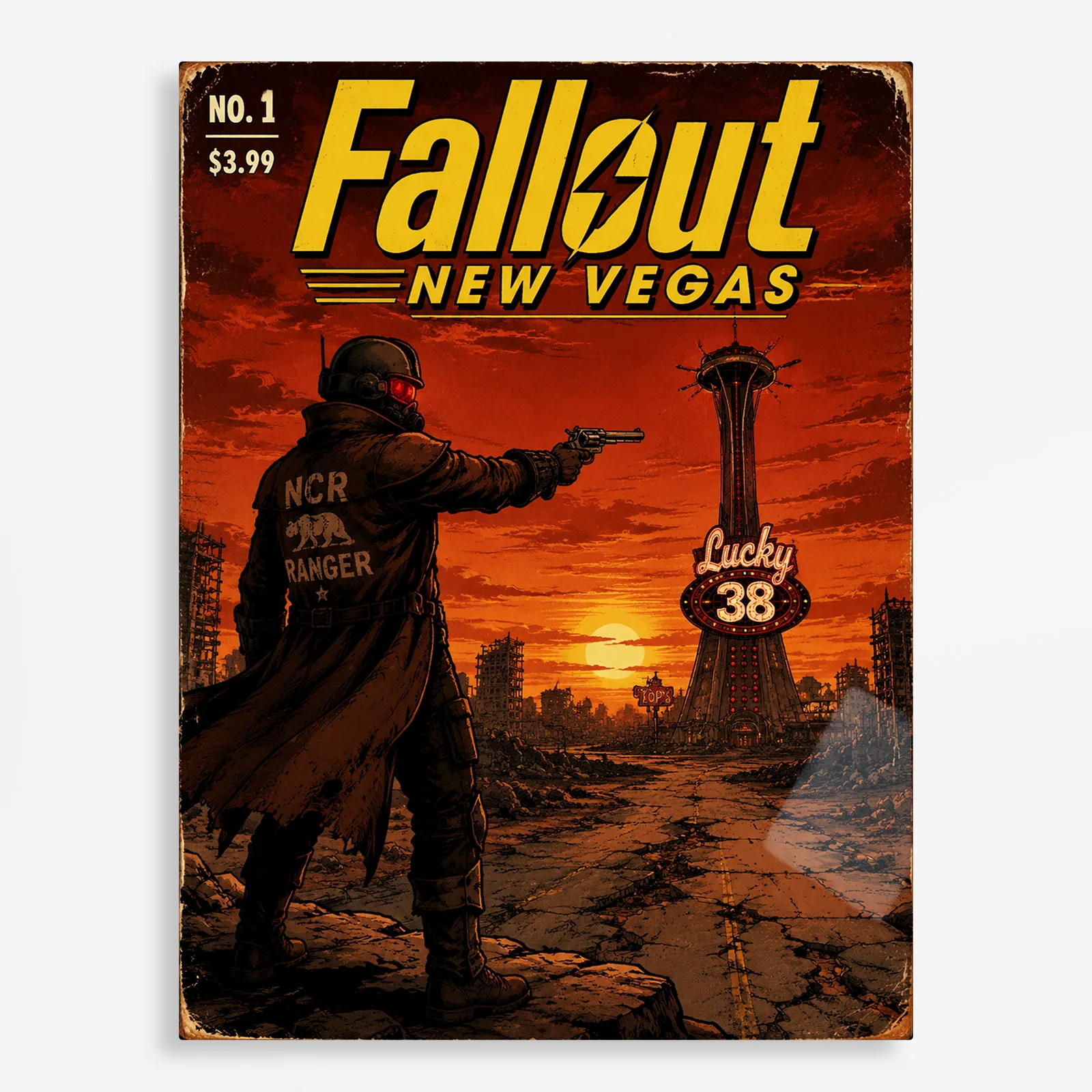 video game metal poster (90) s1 Video Game Metal Poster Wall Decor - Wasteland New Vegas - B - Image 1