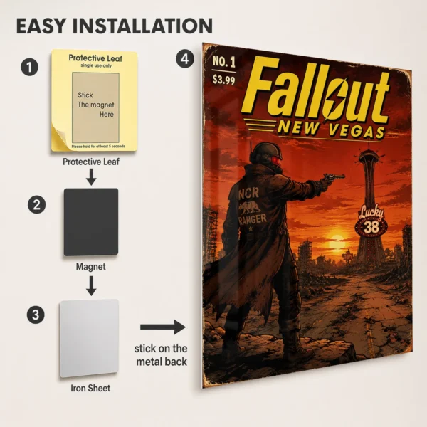 Video Game Metal Poster Wall Decor - Wasteland New Vegas - B - Image 2