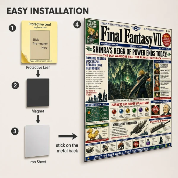 Video Game Metal Poster Wall Decor - FFVII Tifa Lockhart - Image 2